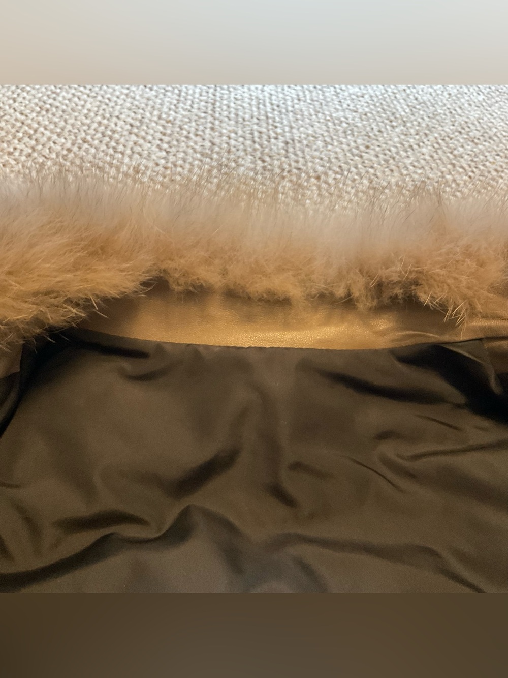 Genuine Fur and Leather Bubble Paneled Jacket - Size Large - Picture 6 of 12